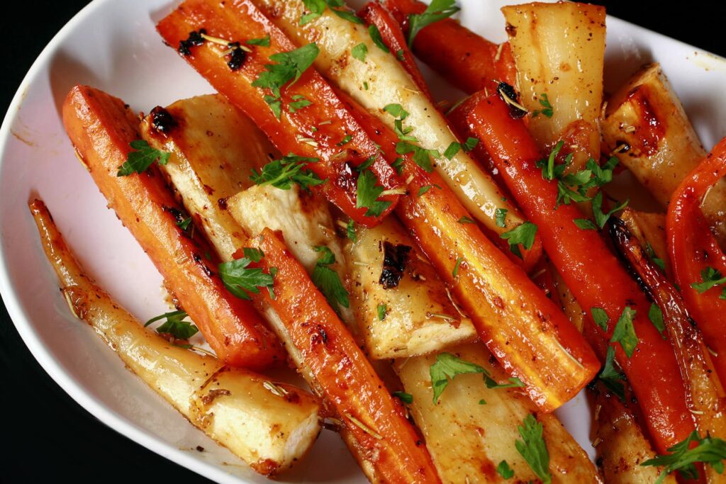 Honey Roasted Carrots And Parsnips