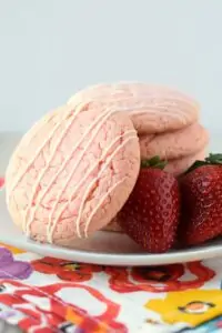 Strawberry Cake Mix Cookies