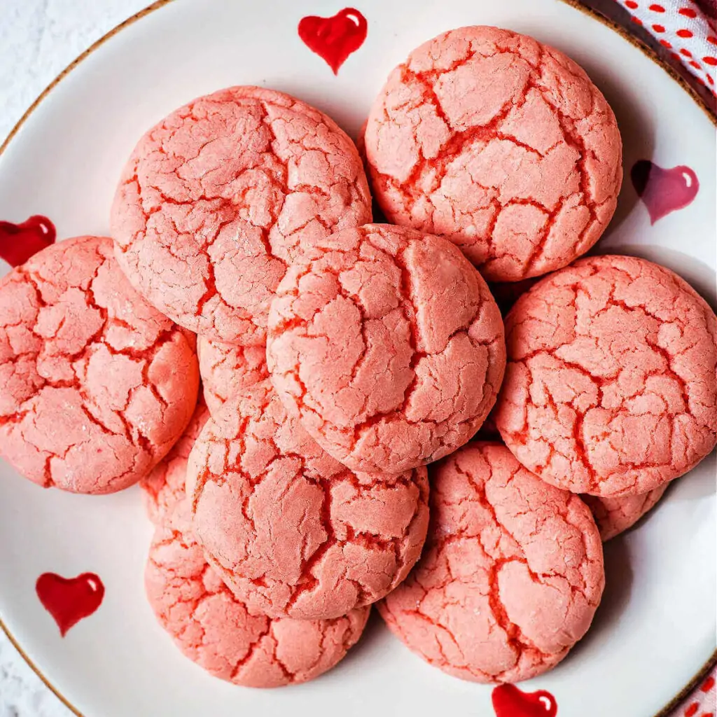 Strawberry Cake Mix Cookies