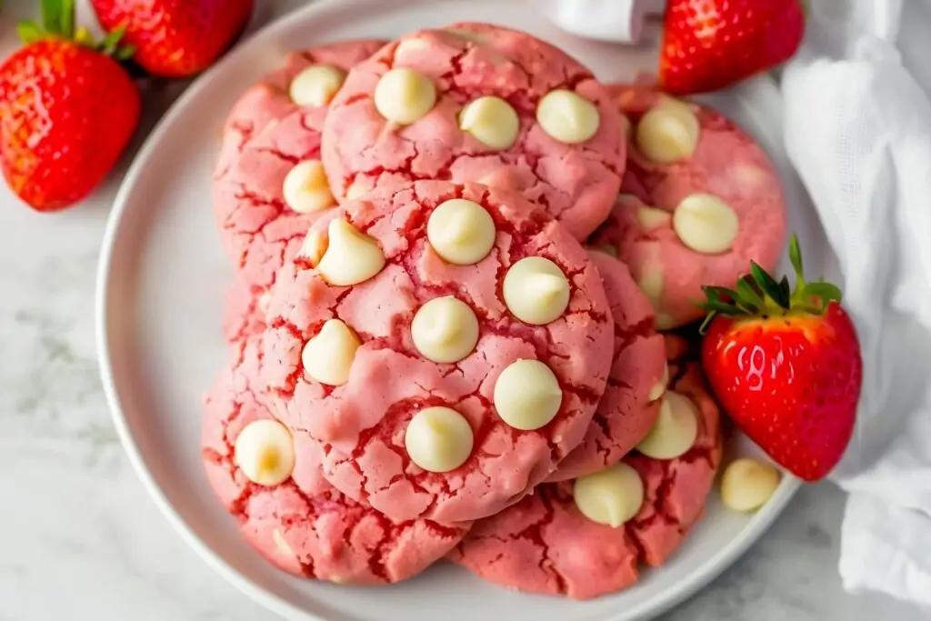 Strawberry Cake Mix Cookies