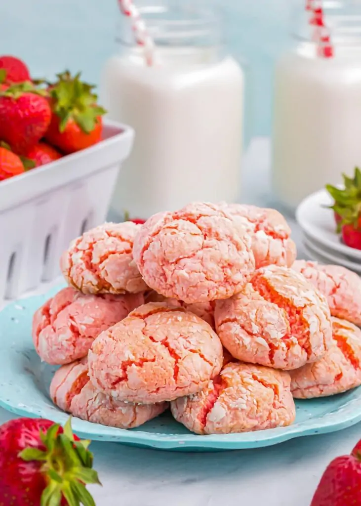 Strawberry Cake Mix Cookies